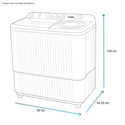 Lavadora semiautomática 16kg LMDX6124HBAB0 Mabe doble tina 120v - Image 4