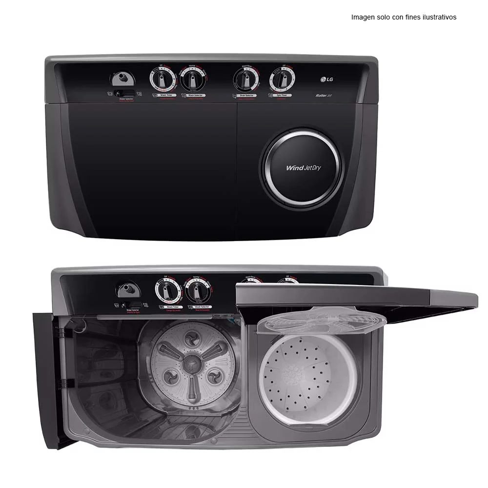 Lavadora semiautomática18kg WP18MAR LG color negro - Image 3