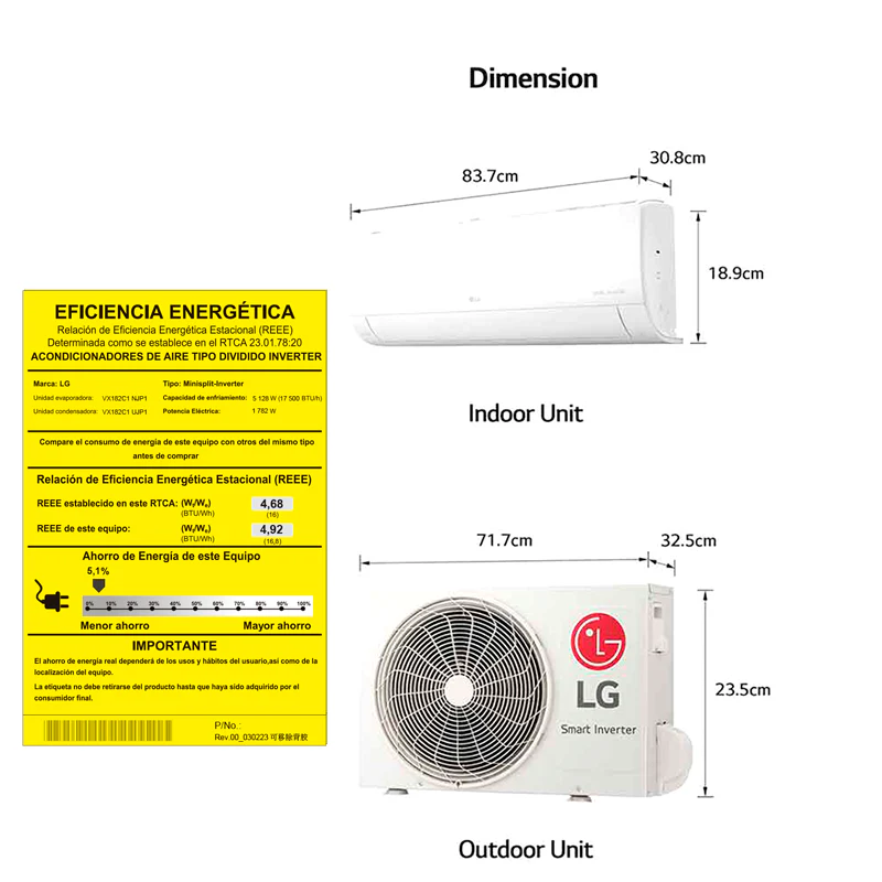 Aire Acondicionado Split Inverter 18000 BTU VX182C1.NJP1 LG - Image 6