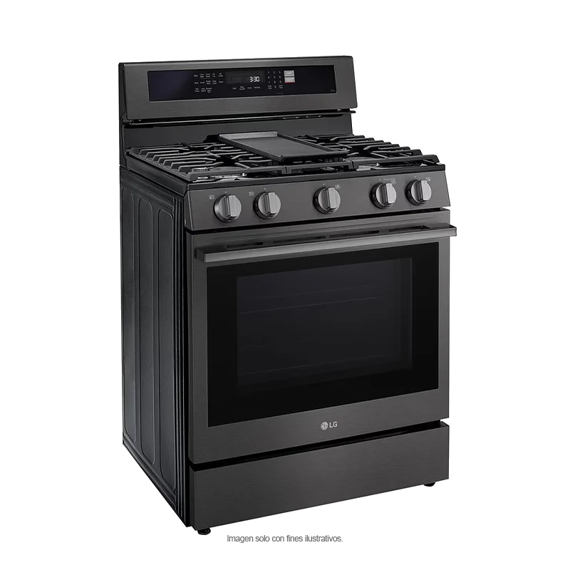 Estufa a gas ancho de 30", LRGN6325Z LG, 5 quemadores, Horno con ventana InstaView, AirFryer y EasyClean, color acero inoxidable negro - Image 2