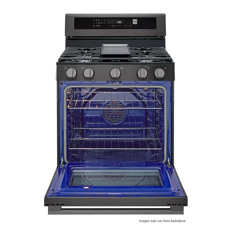 Estufa a gas ancho de 30", LRGN6325Z LG, 5 quemadores, Horno con ventana InstaView, AirFryer y EasyClean, color acero inoxidable negro - Image 4