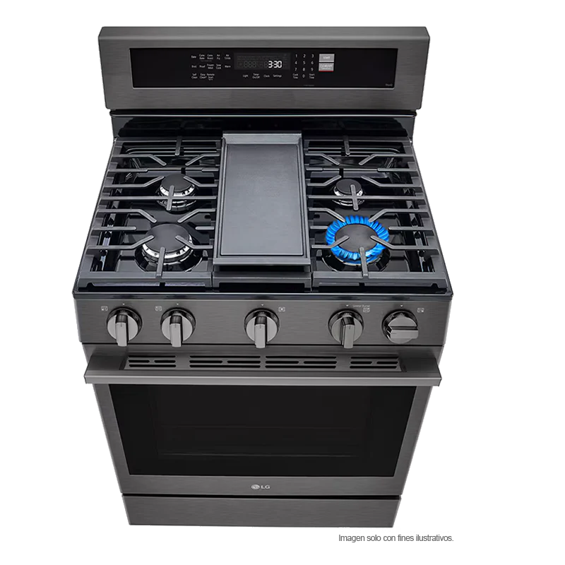 Estufa a gas ancho de 30", LRGN6325Z LG, 5 quemadores, Horno con ventana InstaView, AirFryer y EasyClean, color acero inoxidable negro - Image 5