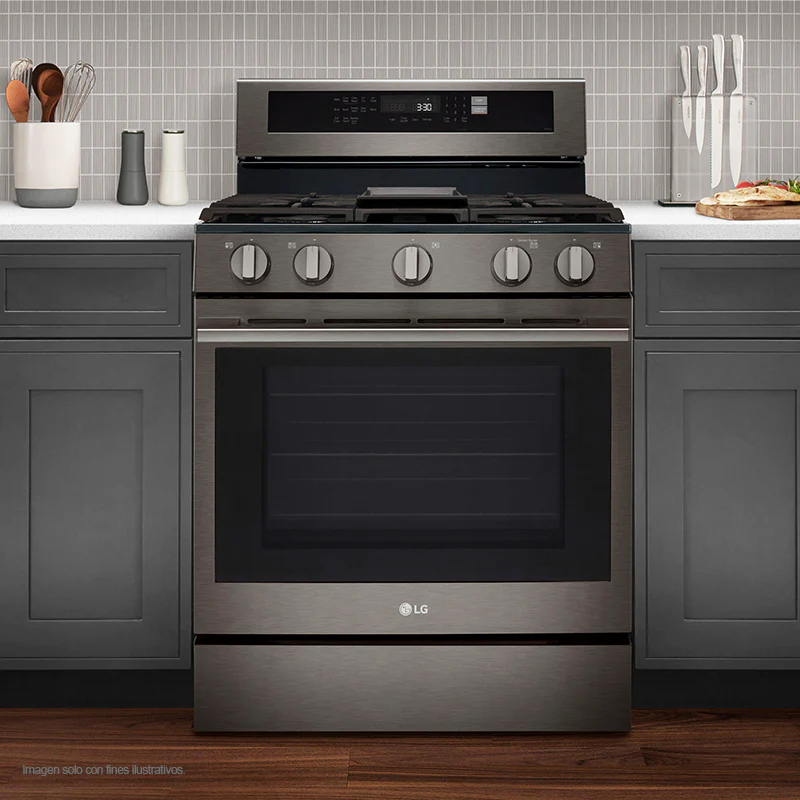 Estufa a gas ancho de 30", LRGN6325Z LG, 5 quemadores, Horno con ventana InstaView, AirFryer y EasyClean, color acero inoxidable negro - Image 7