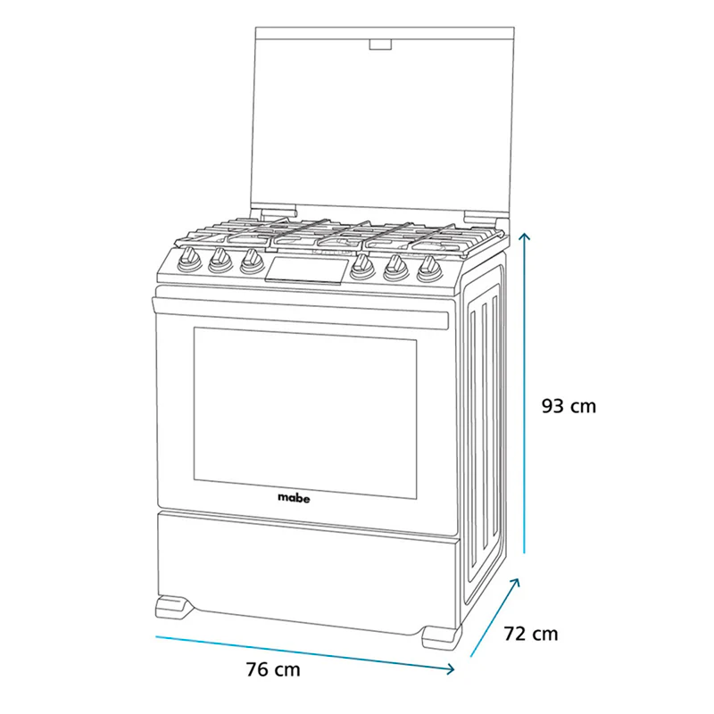 Estufa a gas 30" EMH7614DATMSS0 Mabe 6 quemadores - Image 8