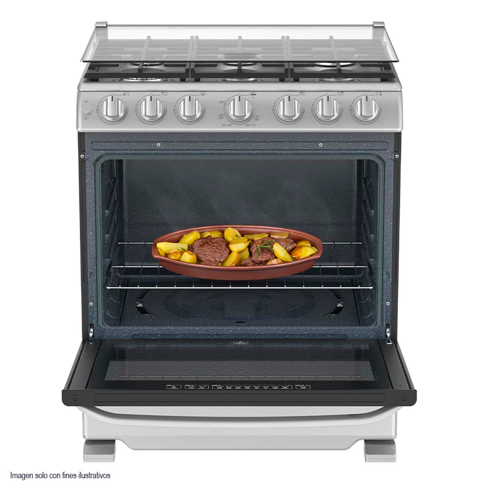 Estufa a gas de 30" WEM7659CFIS3 Mabe 6 quemadores acero inoxidable encendido eléctrico - Image 4