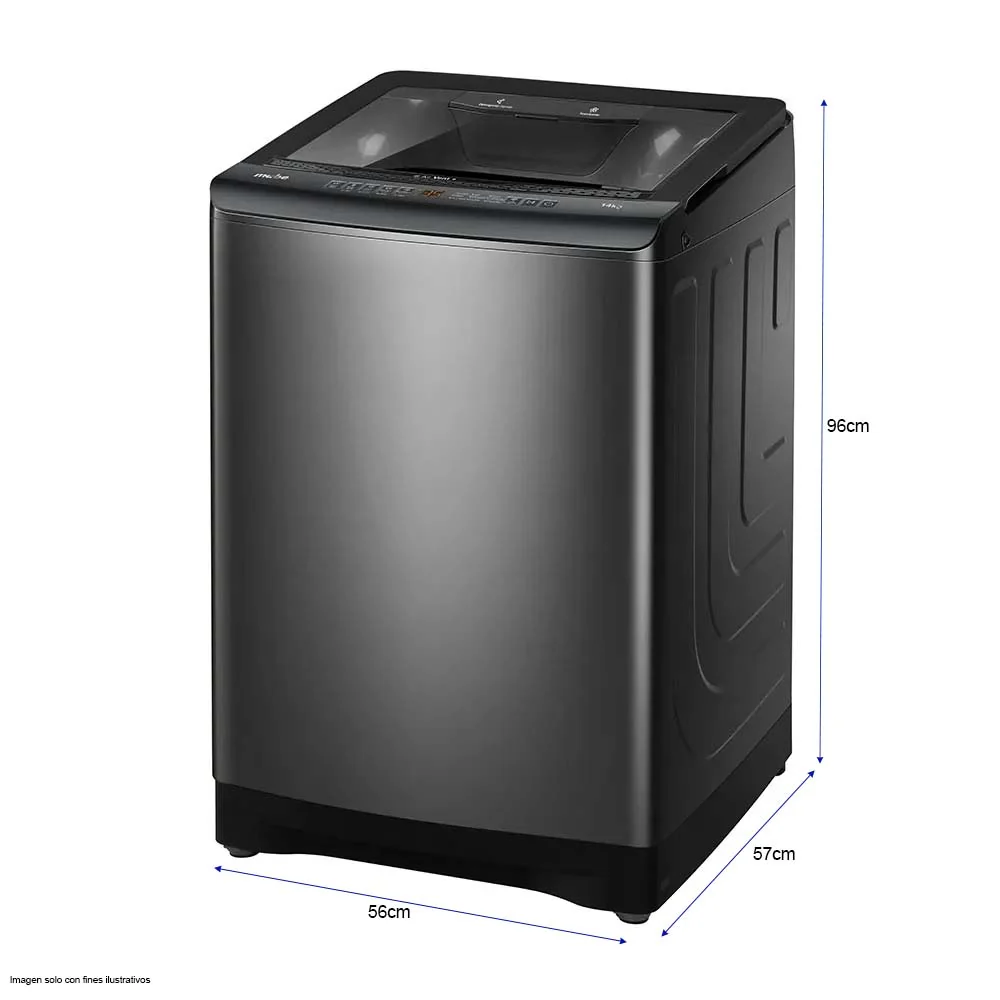 Lavadora automática 14Kg LMA4120WDGAB0 Mabe 9 ciclos panel digital - Image 2