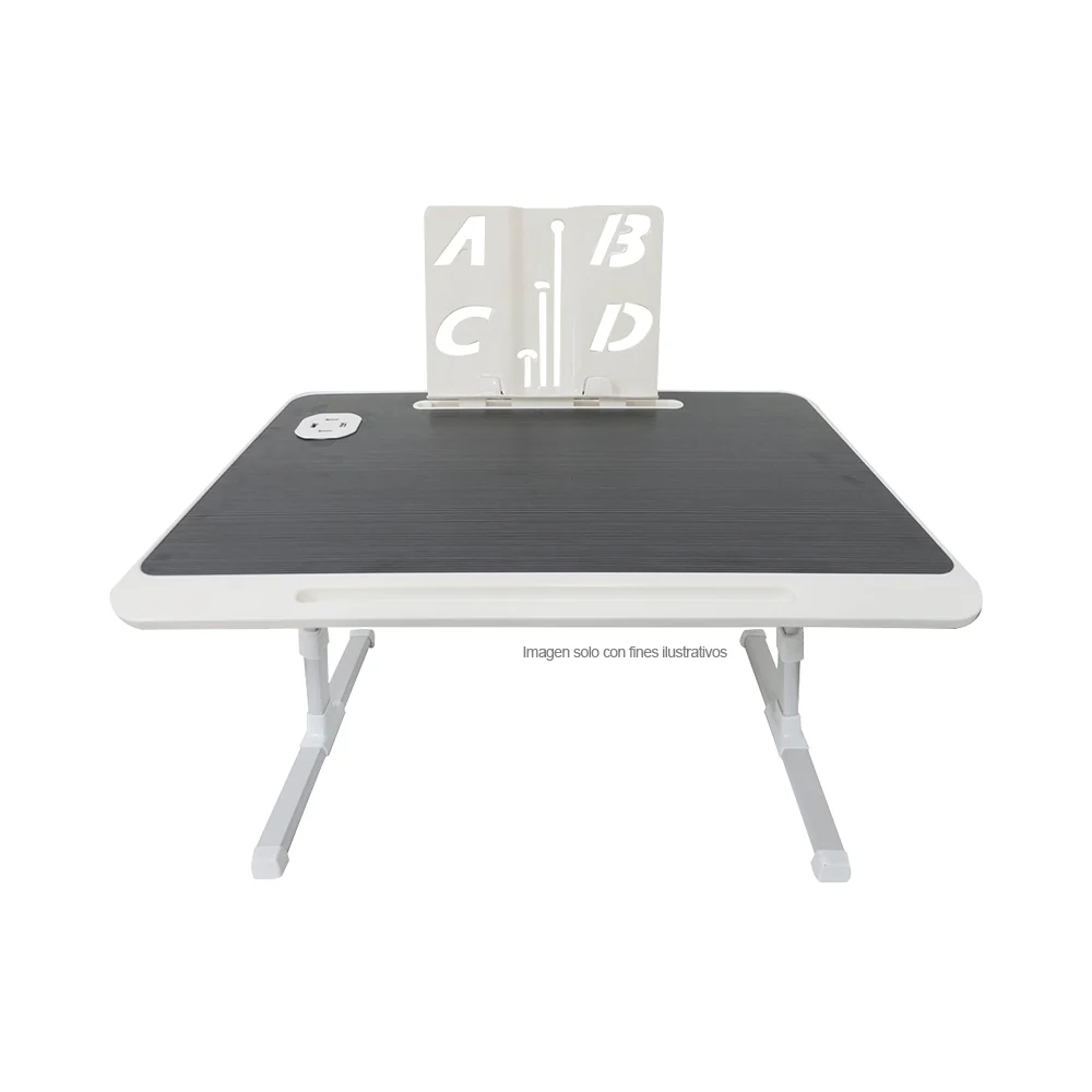 Mesa plegable MF1 para laptop con puerto USB, color negro - Image 2