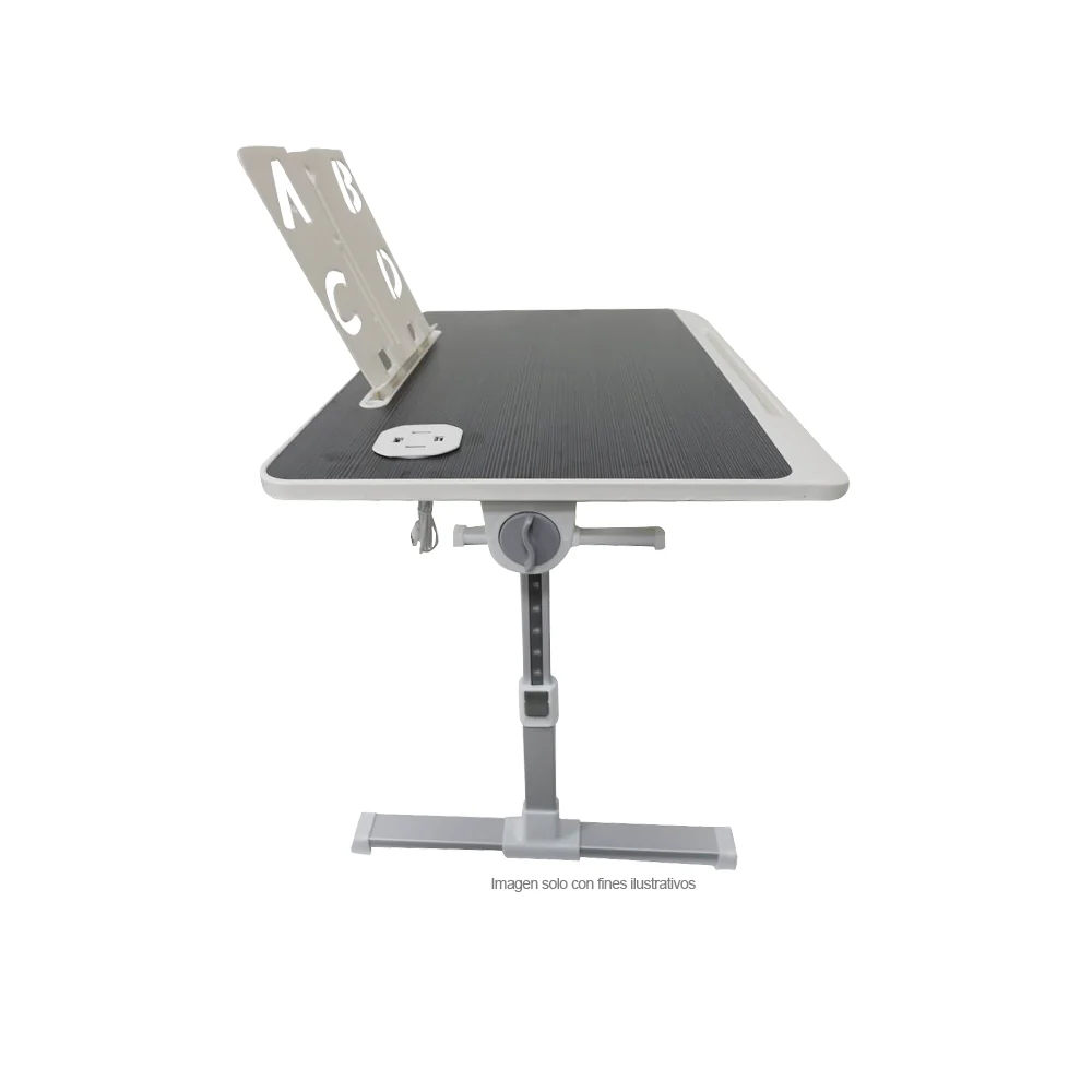 Mesa plegable MF1 para laptop con puerto USB, color negro - Image 3