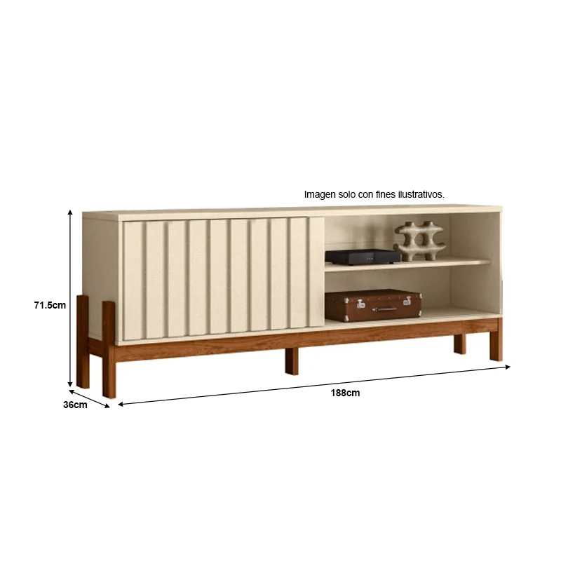 Mueble para TV Bancada New Aurora soporta 75" color perla metalizada/canela - Image 2