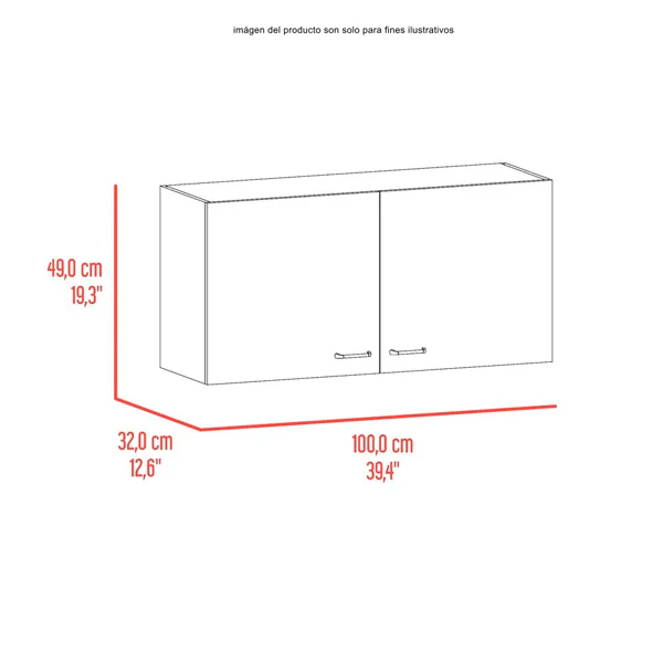 Mueble superior de cocina Napoles MWF 11619 color wengue + fresno + blanco interior. - Image 4