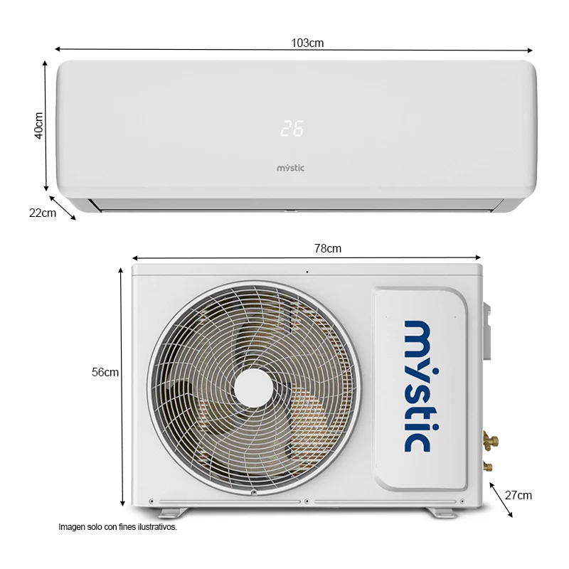 Aire acondicionado, Split, 24000 BTU, MY-ASR2476, Mystic, flujo de aire 4D, filtro de salud, tubería 100% cobre, protección anticorrosiva Dual Golden Finn. - Image 3