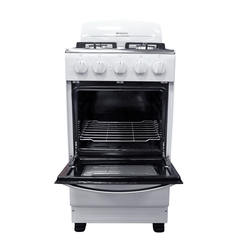 Estufa a gas de 20" NE-2021RPHF 4 quemadores, mesa de acero inox. color blanca - Image 3