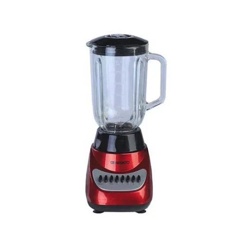 Licuadora 1.5 litros NLI-410PPN  Nisato color rojo jarra plástica.
