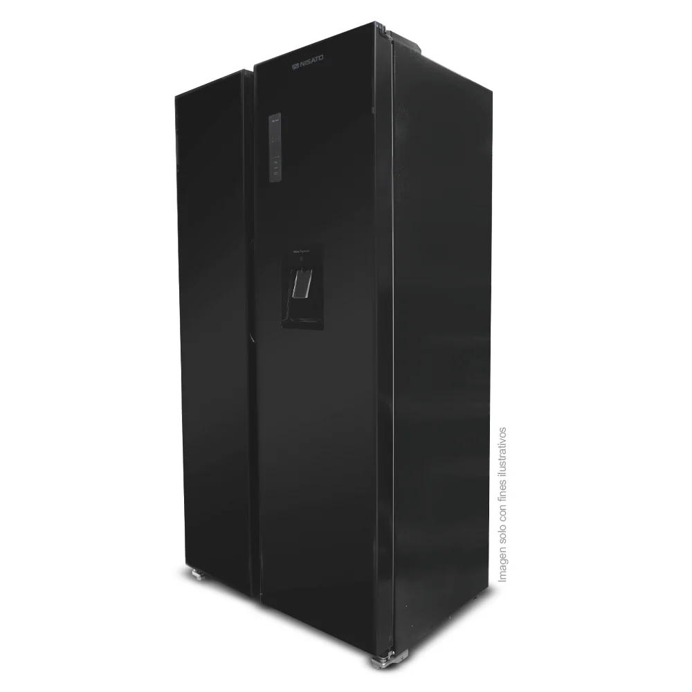 Refrigeradora Side By Side 18.5pc NRF-689INVSSLM Nisato, color negro, dispensador de agua, tecnología inverter. - Image 2