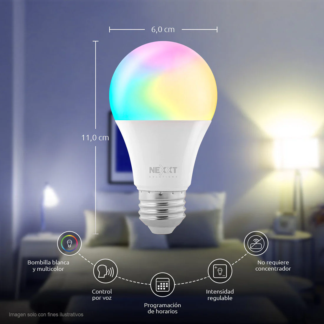 Pack de 4 bombillos Smart NHB-C110M RGB 110V -60HZ WI-FI Nexxt - Image 3
