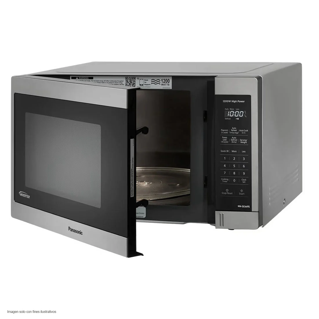 Microondas 1.3pc NN-SC649SRFH Panasonic Inverter 10 niveles de potencia 1200W - Image 2