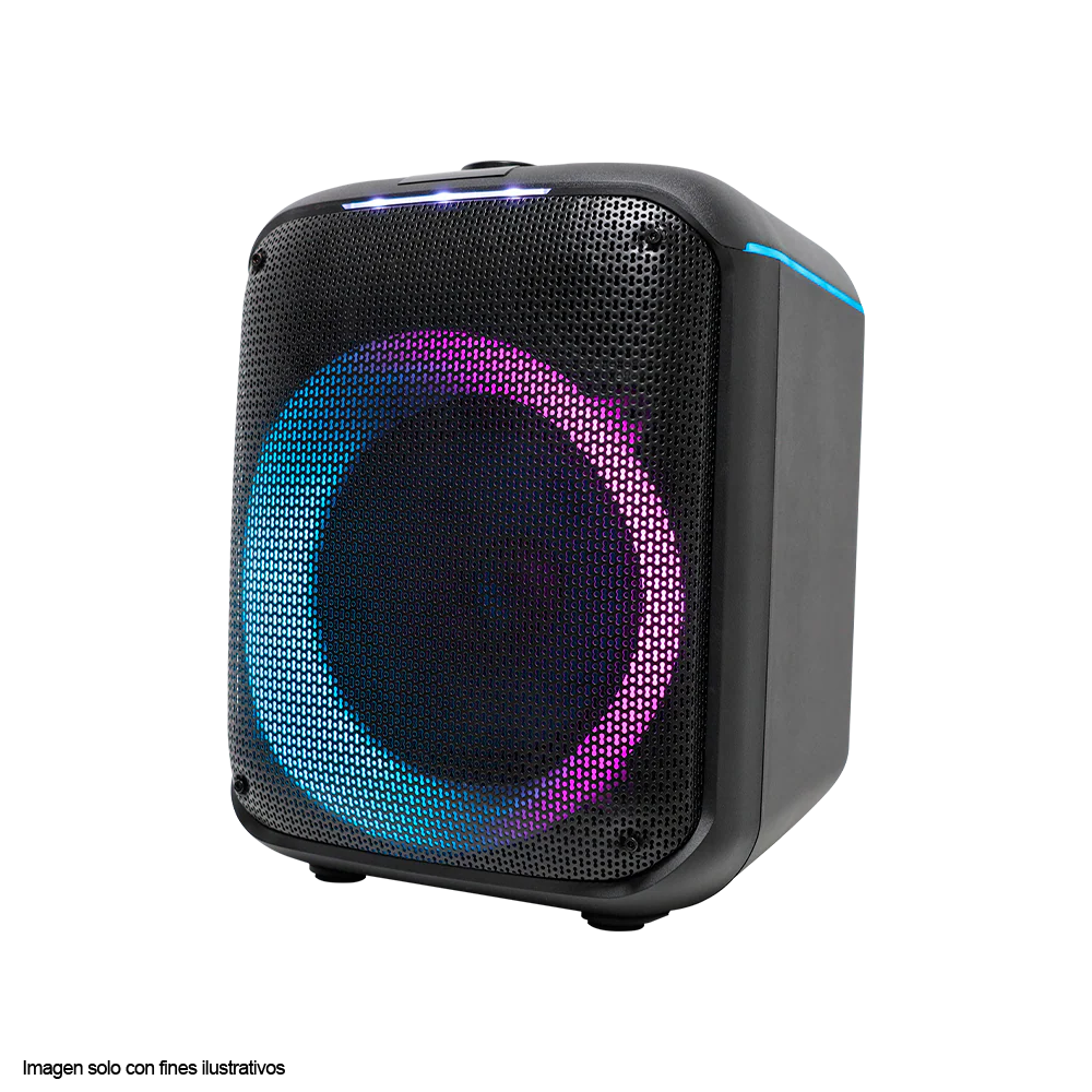Bocina parlante MY-PS94T-LABR Mystic, Out mini two, audio con hasta 4 horas de reproducción, luz LED, Micrófono con cable, bluetooth TWS, Radio FM.
