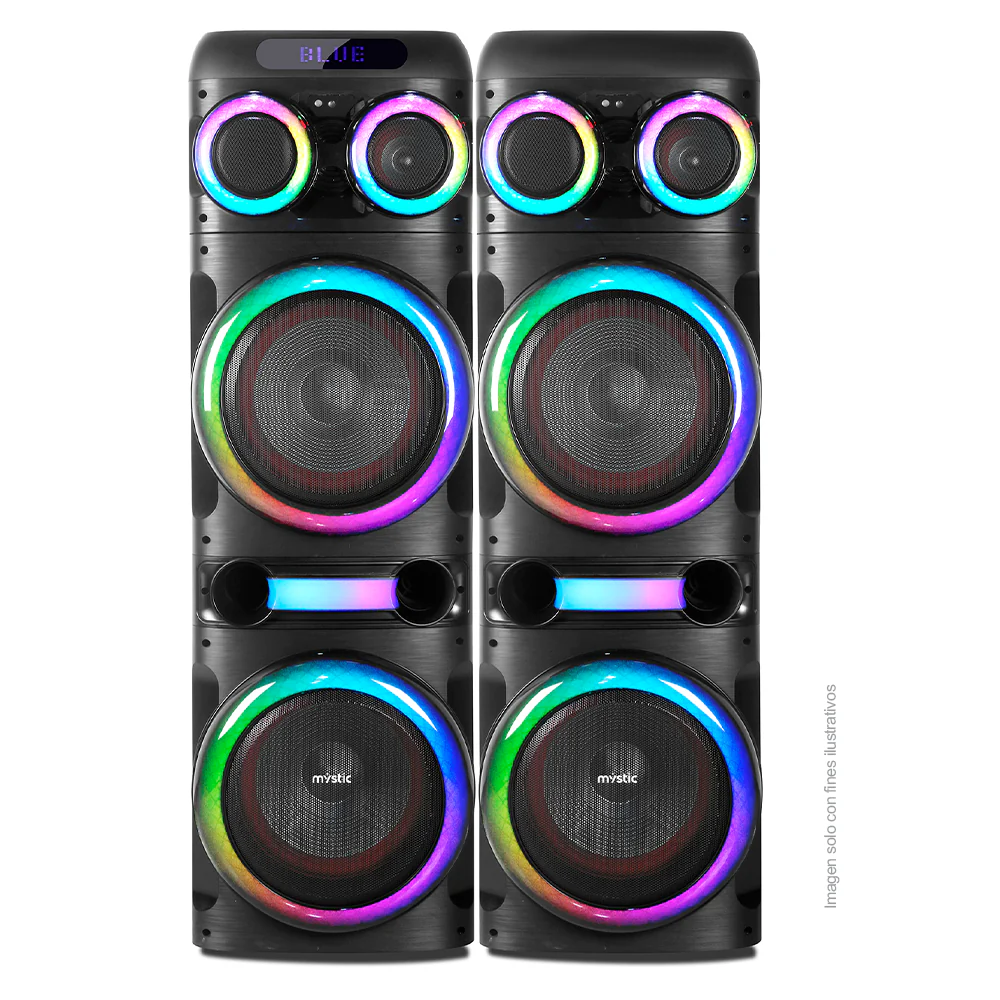 Sound max three, MYPS993U Mystic 120W RMS x 2, audio con Bluetooth, Micrófono inalámbrico UHF, Radio FM, Luz LED. - Image 2