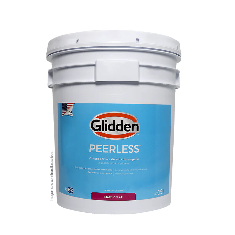 Pintura acrílica Peerless Base mate blanco tanque de 5 galones Glidden