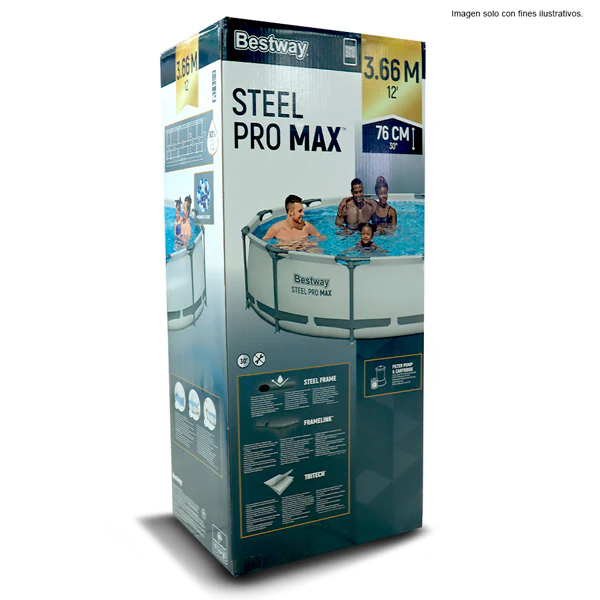 Piscina con marco de metal 56417 BESTWAY incluye bomba y filtro 12 pies x 30cm - Image 4