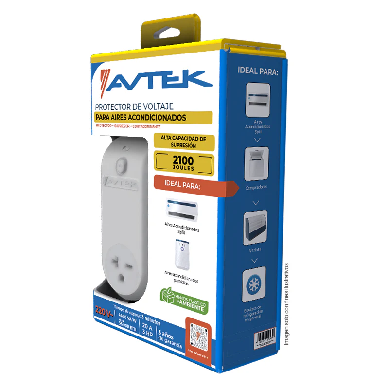 Protector de voltaje PATAS-1T615 AVTEK, para aires acondicionados y equipos de refrigeración, 15 Amp, 220 Vac, 3300 VA, 24.000 BTU. - Image 2