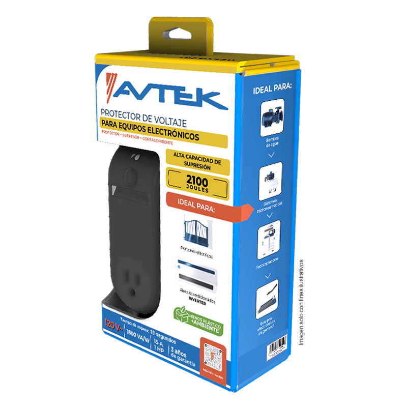 Protector de voltaje PETAS-1T515 con alta capacidad de supresión para electrónicos 120vac-1800va, AVTEK - Image 2