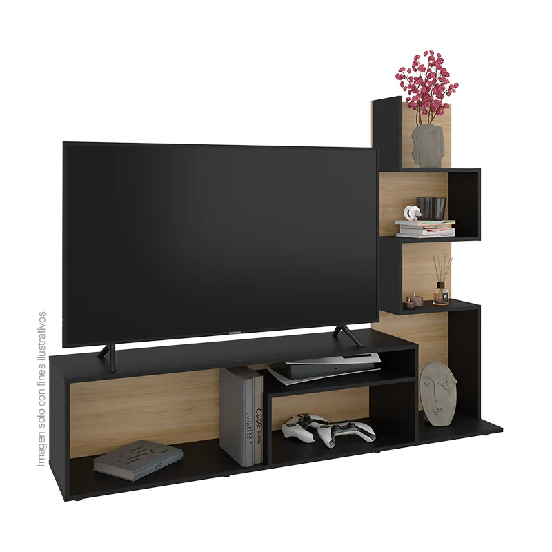 Rack para TV de 55" Modelo Nereida RFW 12432, color Europeo Wengue + wengue - Image 2