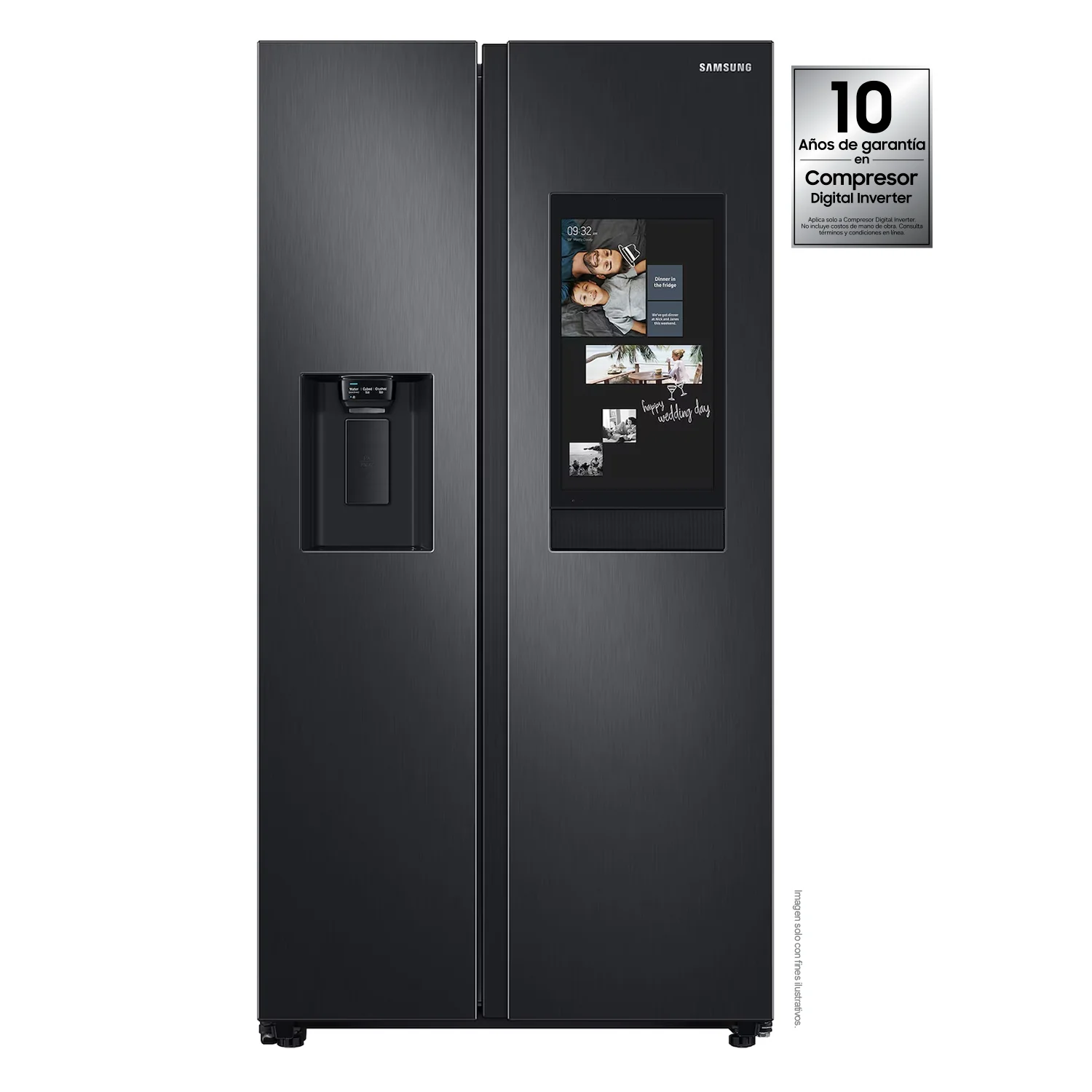 Refrigeradora 27pc, Side by Side RS27T5561B1/AP, Samsung, silver family hub fam