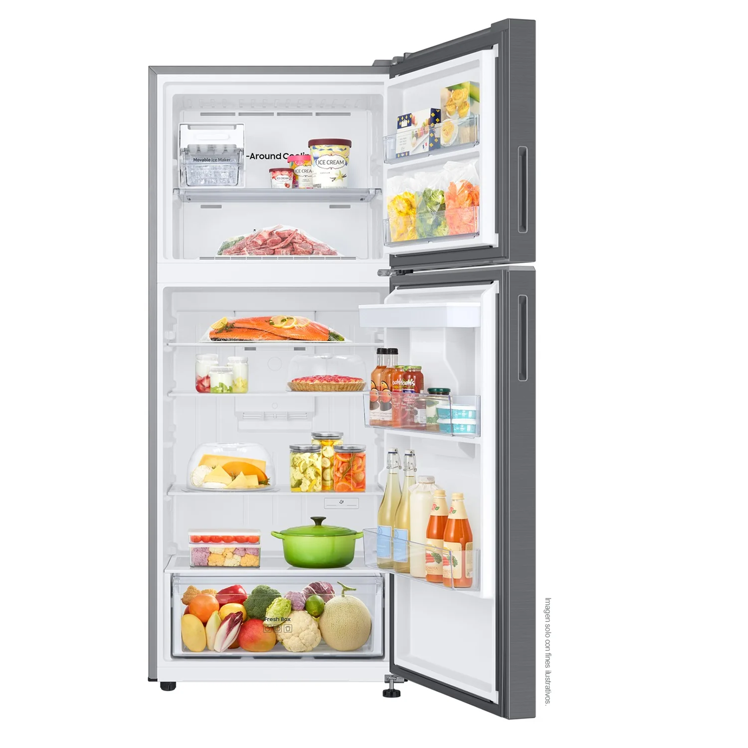 Refrigeradora 13pc Top Mount Dispensador de agua T38DG6224S9AP Silver WIFI Samsung - Image 5