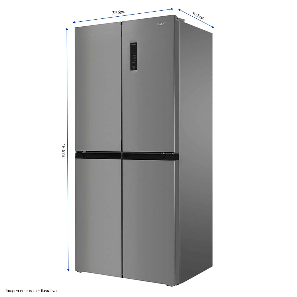 Refrigeradora 16.6pc 4 puertas RF-16F48SS  inverter, Sankey acabado acero inoxidable - Image 2