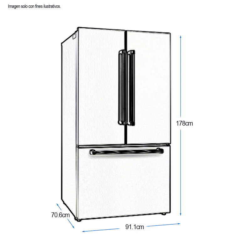 Refrigeradora 20pc NRF-977FDSK Nisato Frech Door Acero inoidable - Image 4