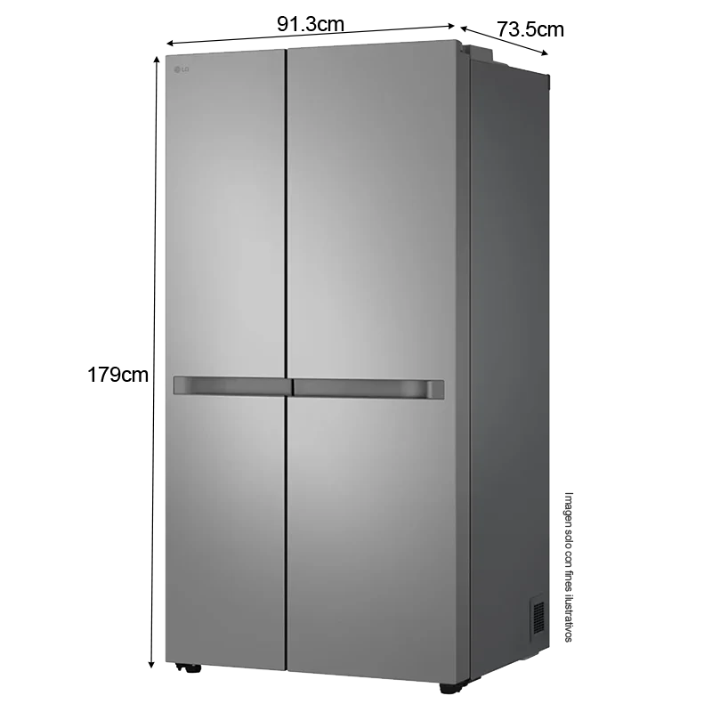 Refrigeradora 22pc Side By Side, VS25BJNK LG color silver, multi air flow, compresor inverter, iluminación LED - Image 3