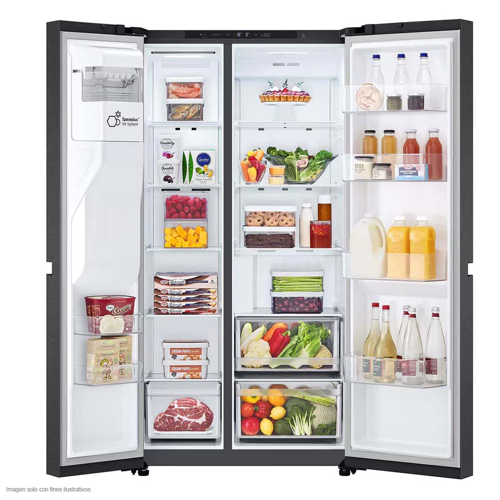 Refrigeradora 22pc Side By Side VS25LQIK de LG, color negro mate Smart inverter dispensador de agua - Image 2