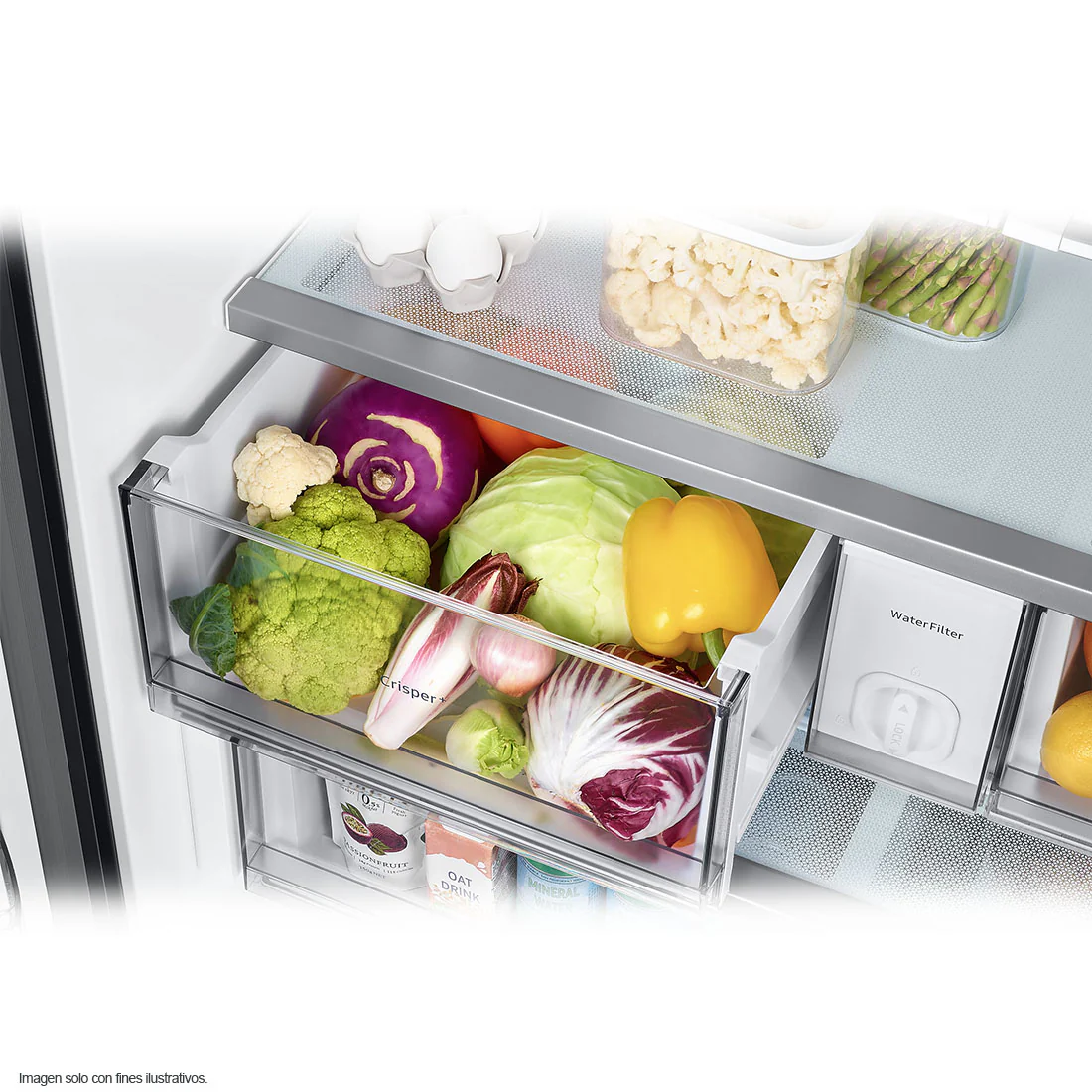 Refrigeradora 24pc Bespoke 3 Door FDR, RF24BB62006MAP Samsung, centro bebida, Wifi, color blanco + gris - Image 8