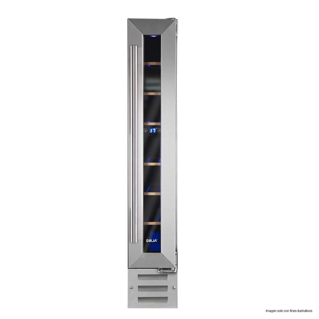 Refrigeradora cava de vino Malbec 7 Drija acero inoxidable para 7 botellas Luz led azul