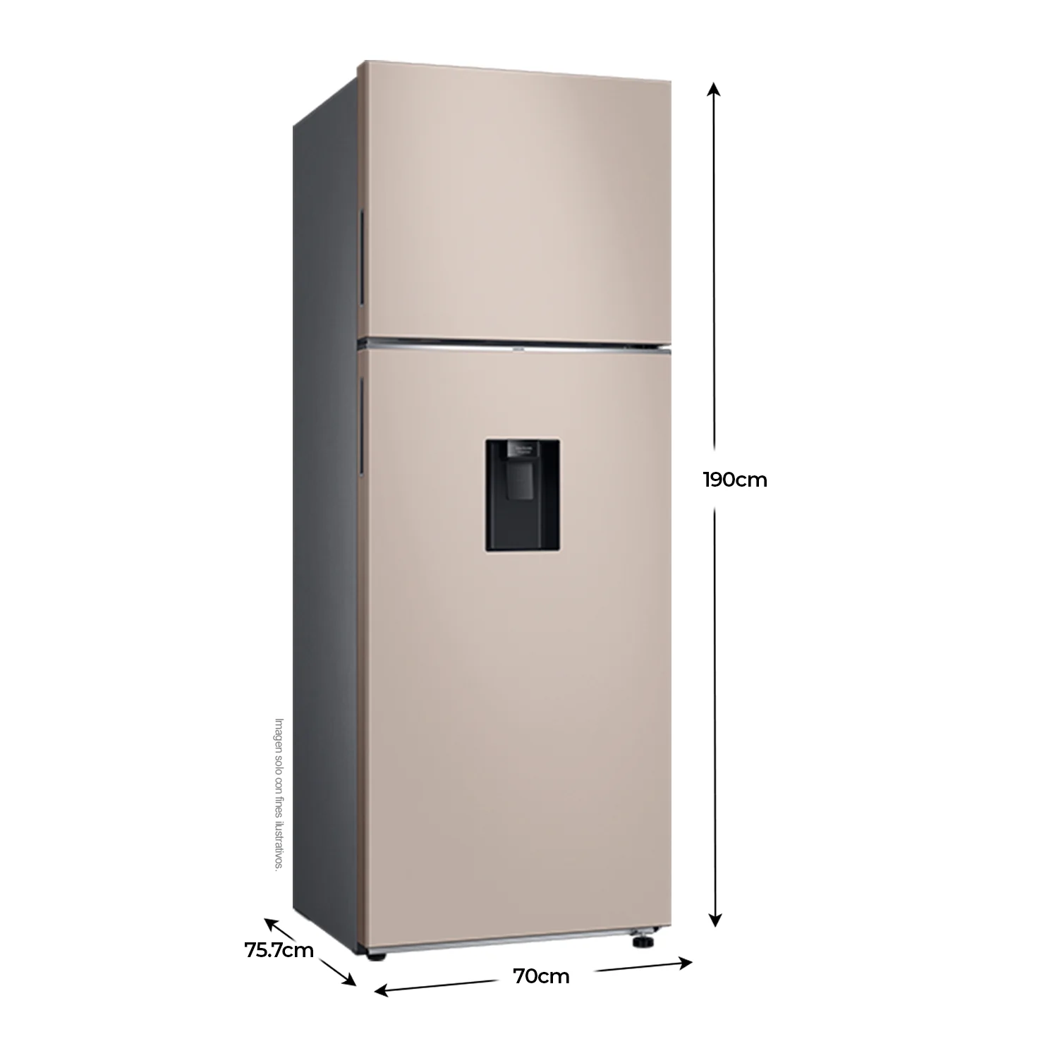 Refrigeradora 18 pc RT53DB6754ETAP Samsung, Top Mount bespoke beige WiFi inteligente integrado dispensador de agua - Image 3