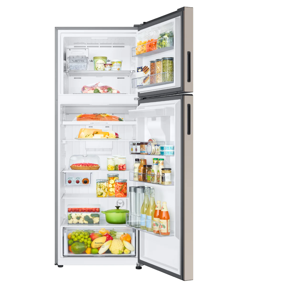 Refrigeradora 18 pc RT53DB6754ETAP Samsung, Top Mount bespoke beige WiFi inteligente integrado dispensador de agua - Image 6