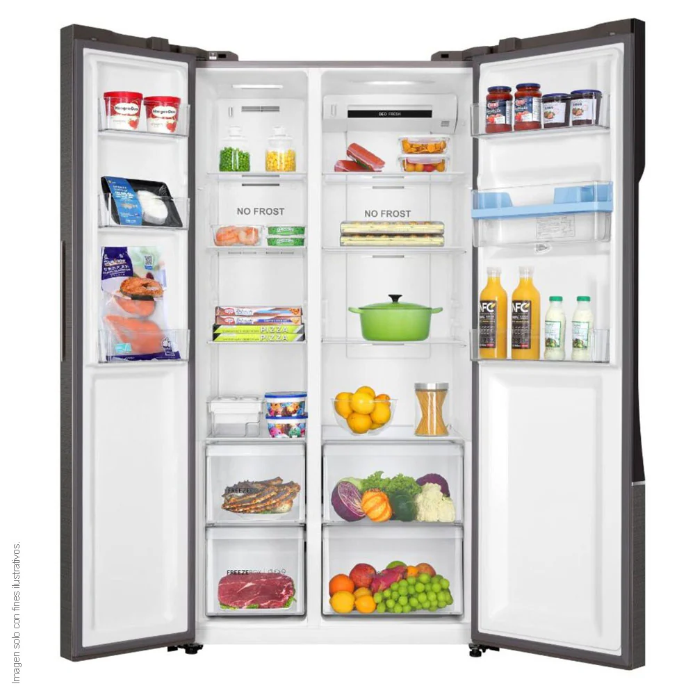 Refrigeradora Side By Side 18.5pc MSM544LMLSS0 Mabe color inoxidable, inverter, dispensador de agua. - Image 3