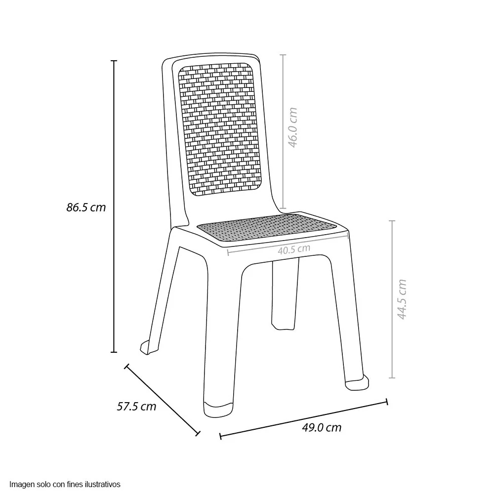 Silla eterna sin brazo 12455-XP Rimax color blanco arena - Image 3