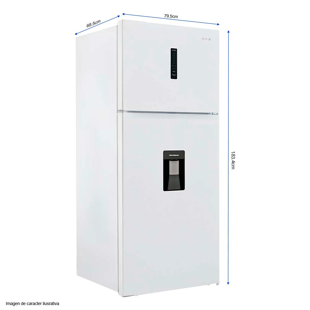 Refrigeradora 20pc Top Mount RF 20IN82WD Sankey color blanca, con dispensador de agua - Image 2