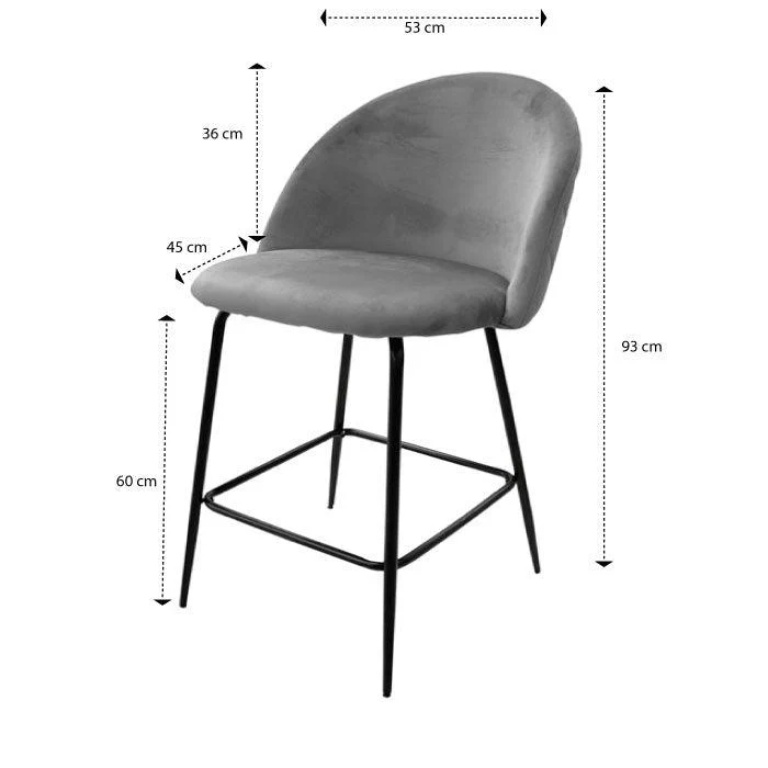 Silla de bar gris P2077-0028 - Image 5
