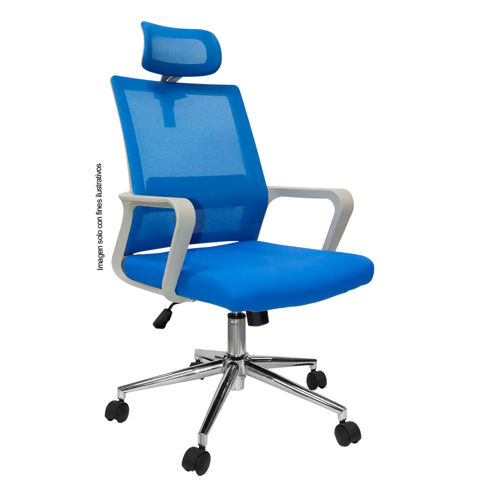 Silla de oficina 853-6552HA color tela azul