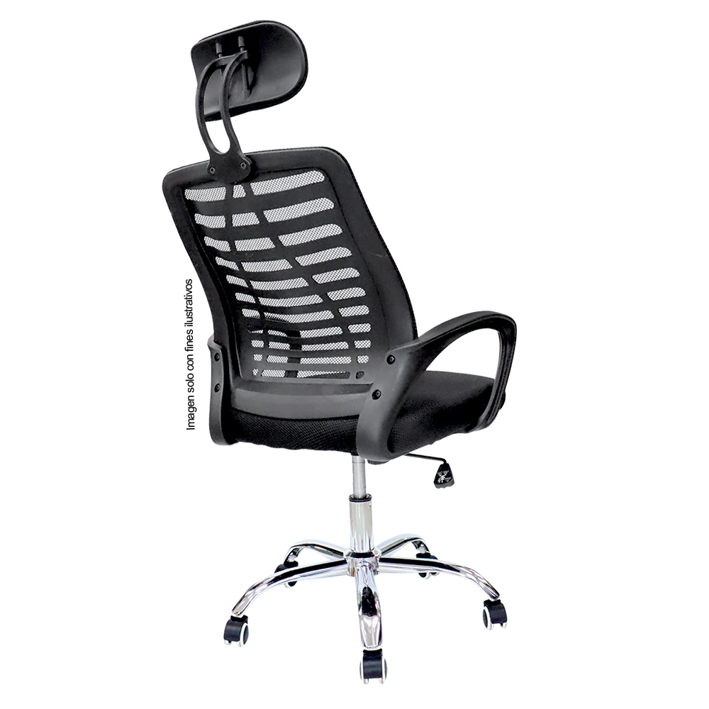 Silla de oficina 853-ERGON color negro base de metal cromado. - Image 3