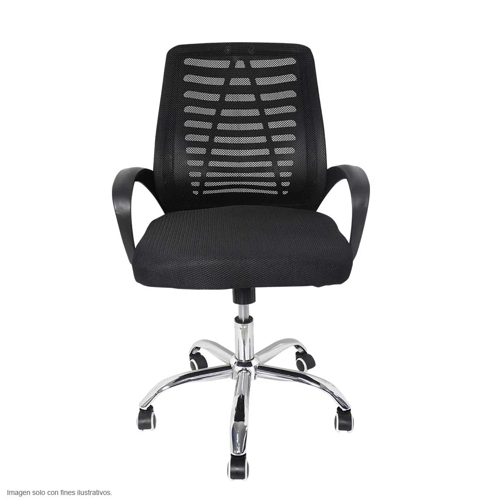 Silla de oficina FC-32 base cromada ruedas plásticas. - Image 2