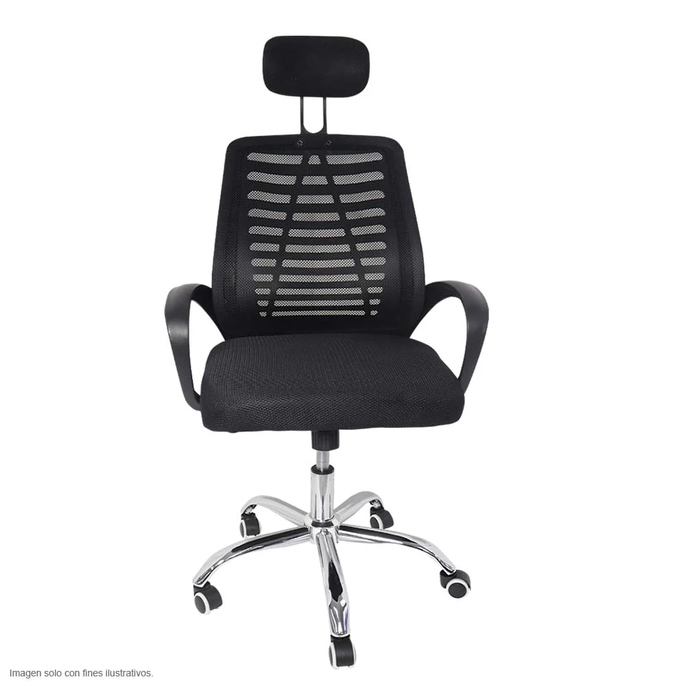 Silla de oficina FC-33 base cromada ruedas plásticas. - Image 2