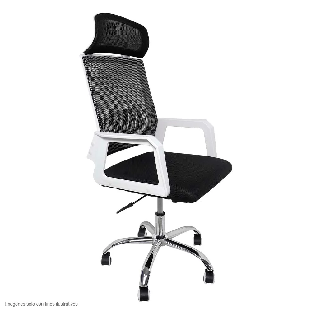 Silla de oficina FC-34-2 base de metal cromada asiento transpirable - Image 2
