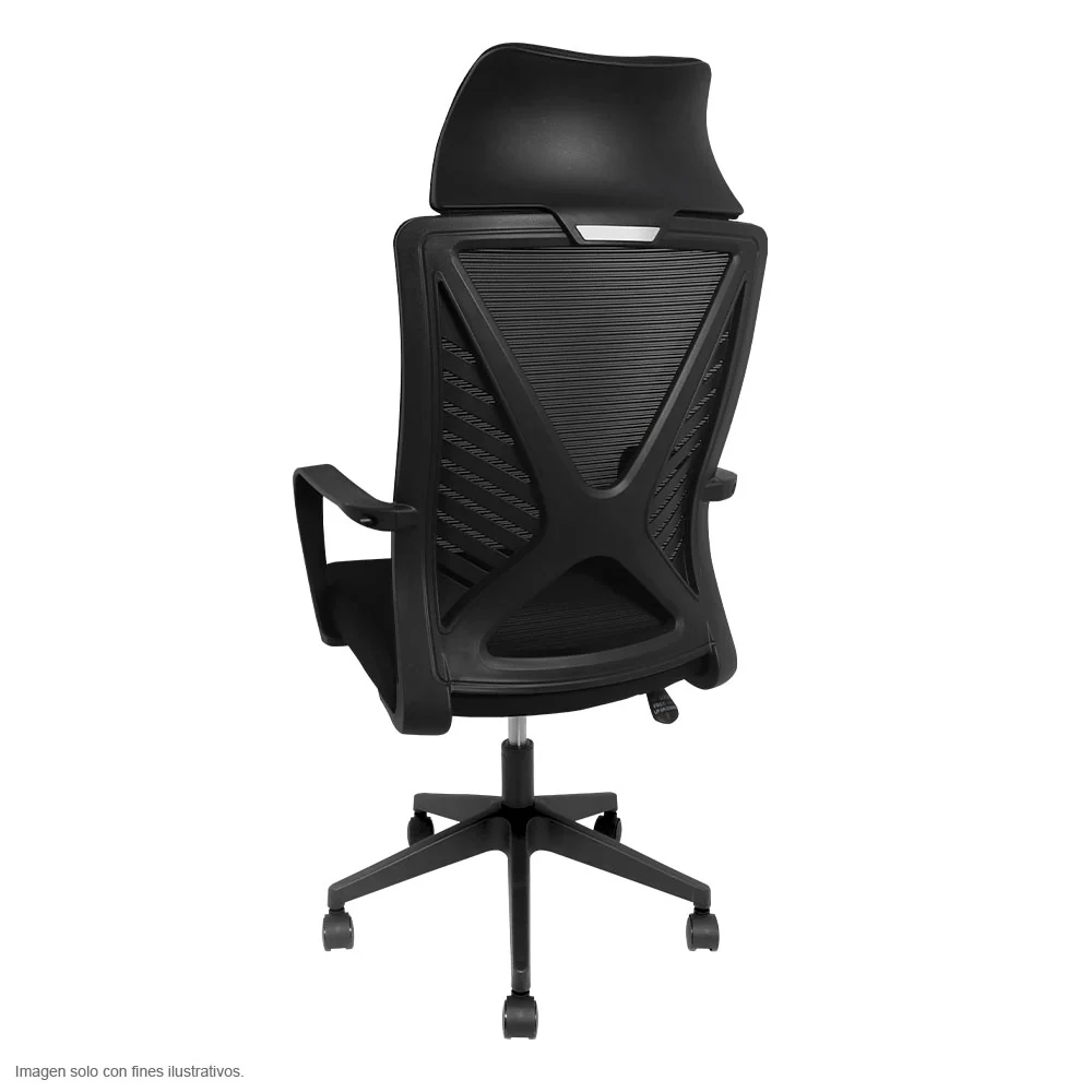 Silla de oficina FC-52 base negra plástico resistente ruedas de 360° - Image 3