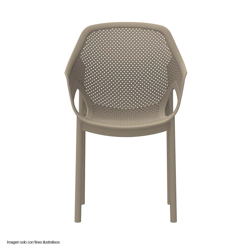 Silla plástica 9610 color Taupe apilable básica - Image 2