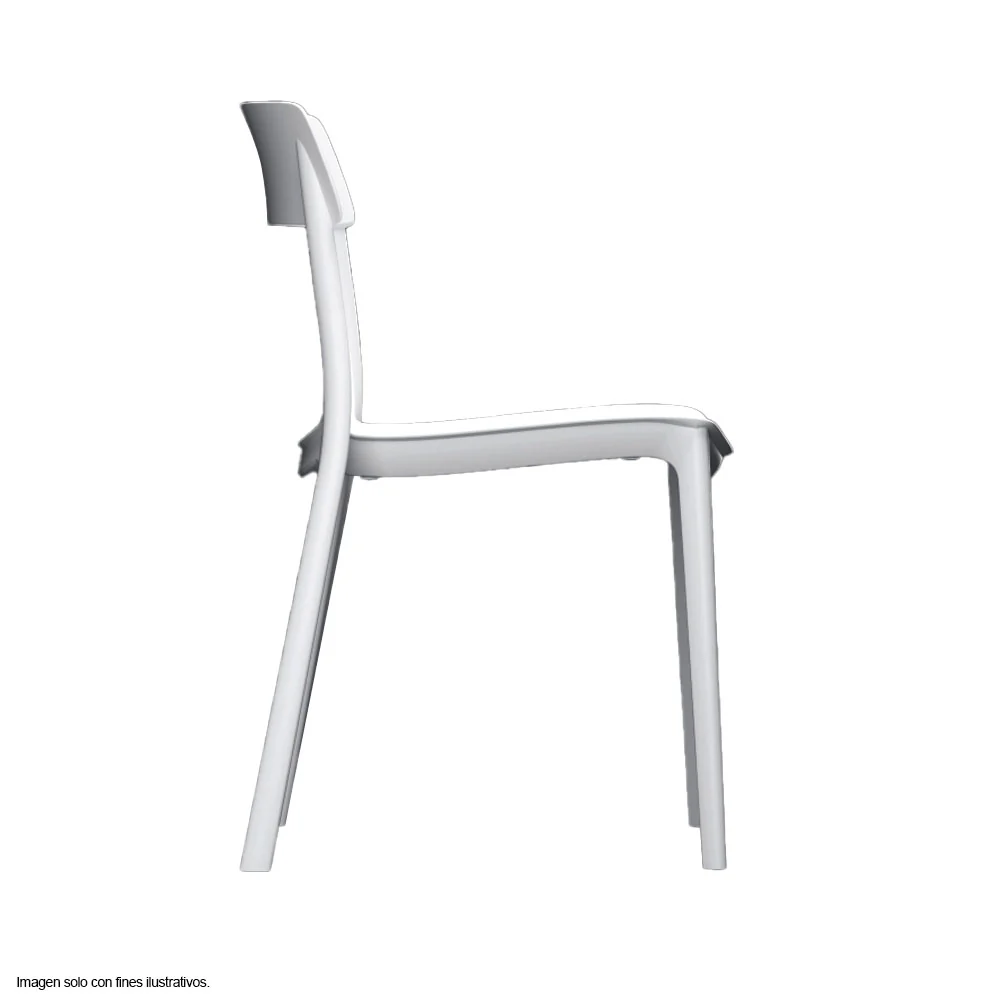 Silla plástica F15 respaldo liso, color blanco - Image 3