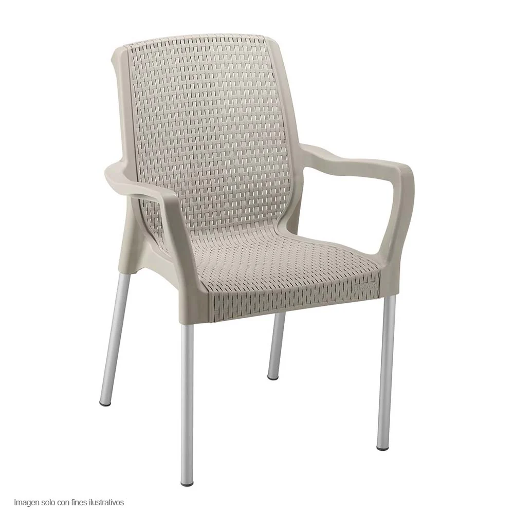 Silla plástica Shia 9404-XP color taupe Rimax